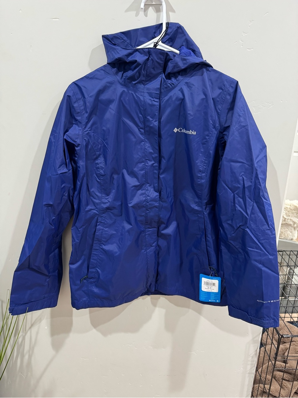 Columbia women’s Royal Blue Hooded Rain Jacket brand new size small - Picture 1 of 4